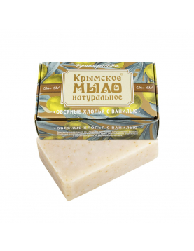 Крымское натуральное мыло на оливковом масле Натуральное Овсяные Хлопья с Ванилью 2020 МН 100 г