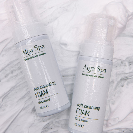 Мягкая пенка для умывания на основе живой суспензии микроводоросли Chlorella ALGA SPA, 150 мл Мягкая пенка для умывания на основе живой суспензии микроводоросли Chlorella ALGA SPA, 150 мл